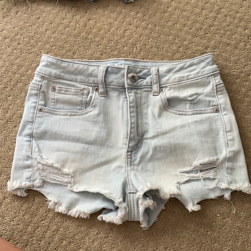High waisted jean shorts